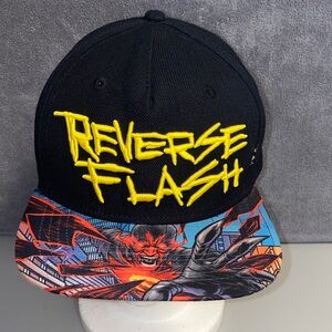 DC Reverse Flash Embroidered Logo Black and Yellow Snapback Cap